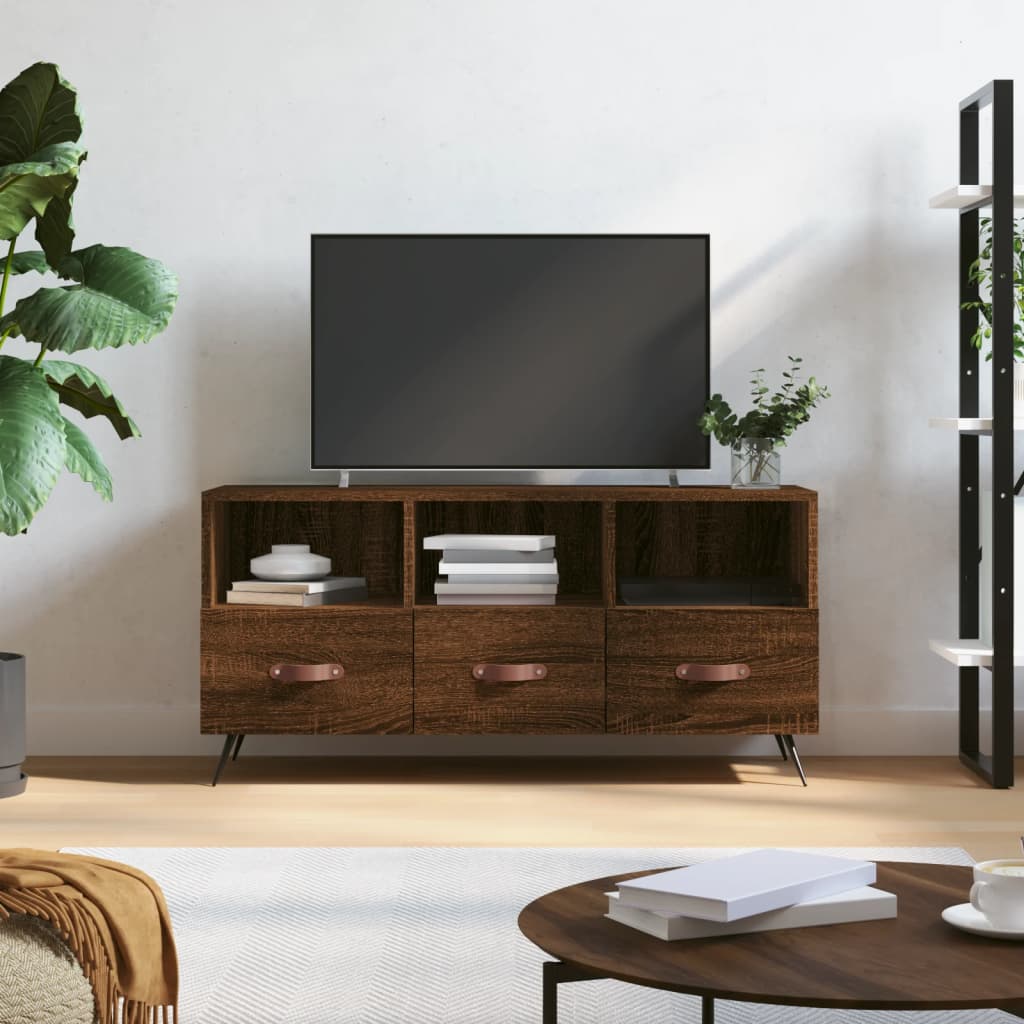 vidaXL Mobile TV Rovere Marrone 102x36x50 cm in Legno Multistrato