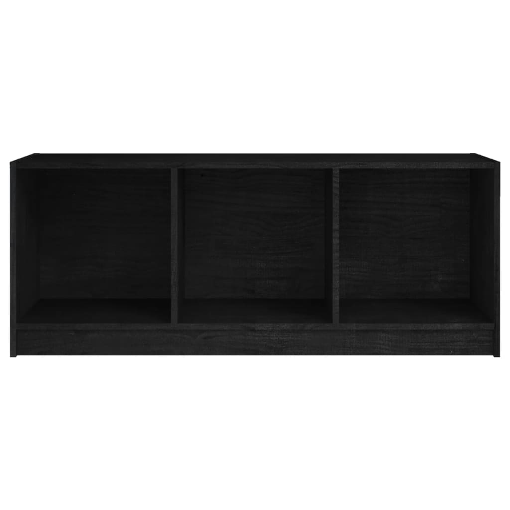 vidaXL Mobile Porta TV Nero 104x33x41 cm in Legno Massello di Pino