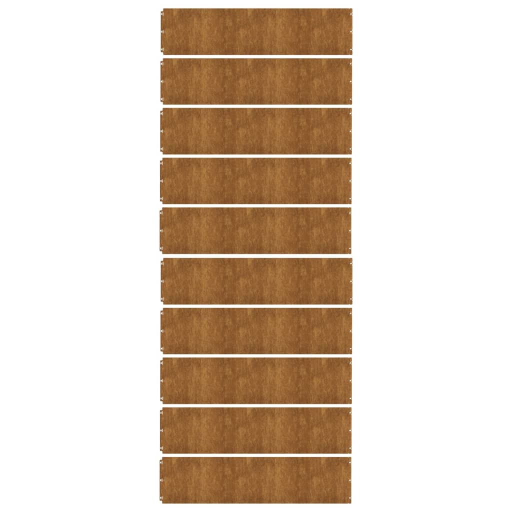 vidaXL Bordure per Prato 10 pz 25x103 cm Flessibili in Acciaio Corten