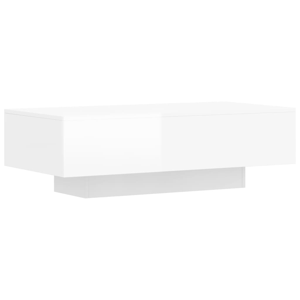 vidaXL Tavolino Salotto Bianco Lucido 100x49,5x31 cm Legno Multistrato