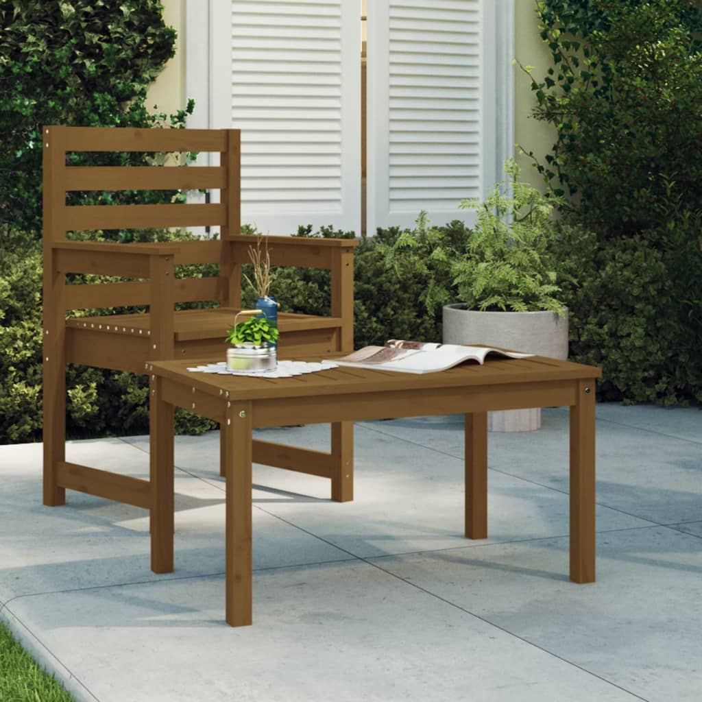 vidaXL Tavolo da Giardino Ambra 82,5x50,5x45 cm Legno Massello Pino