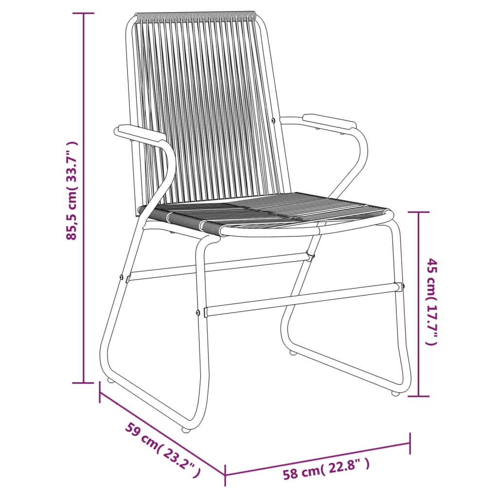 vidaXL Set da Pranzo da Giardino 7 pz Nero in Rattan PVC