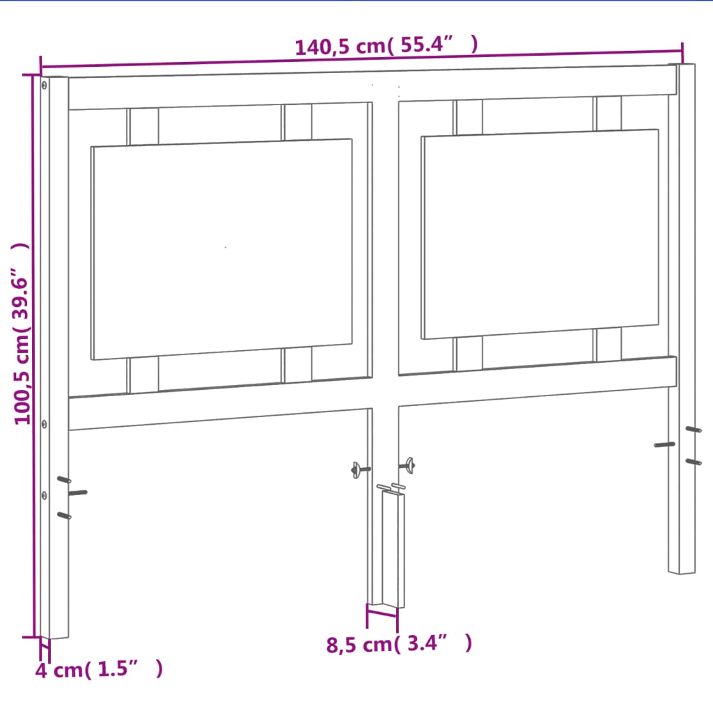 vidaXL Testiera Marrone Cera 135 cm in Legno Massello di Pino