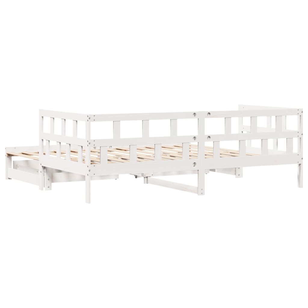 vidaXL Dormeuse Letto Estraibile e Cassetti Bianco 90x190cm Legno Pino