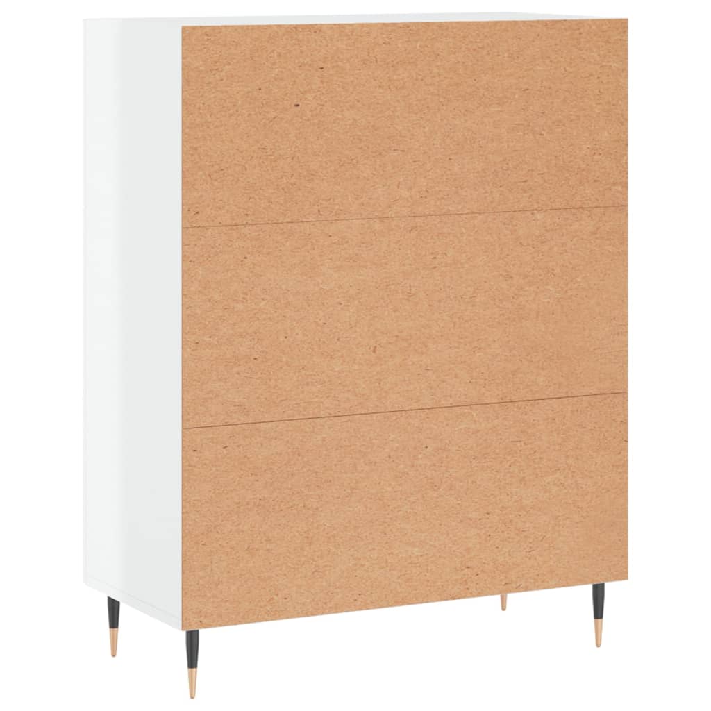 vidaXL Credenza 69,5x34x90 cm in Legno Multistrato Bianco Lucido