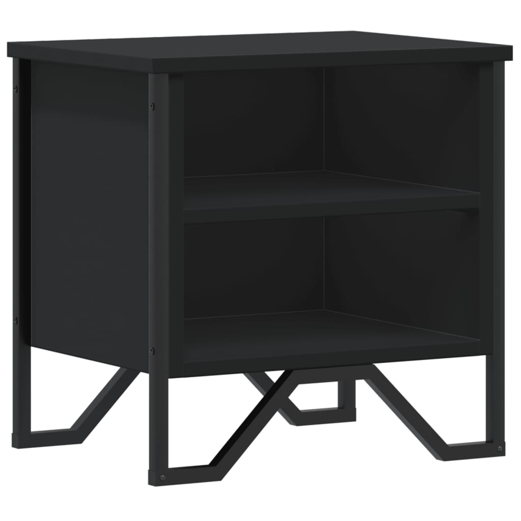 vidaXL Comodino Nero 40x30x40 cm in Legno Multistrato