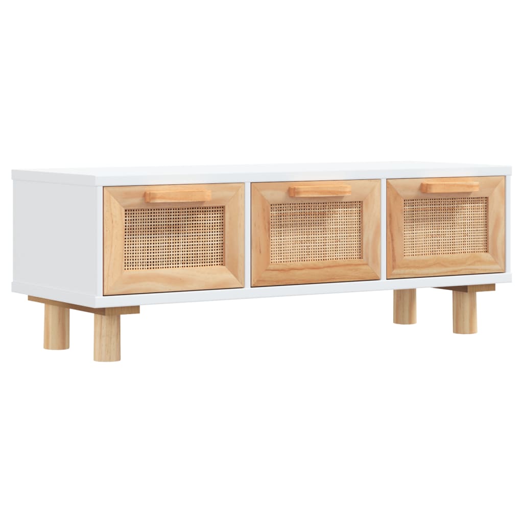 vidaXL Tavolino Bianco 80x40x30cm Legno Multistrato e Massello di Pino