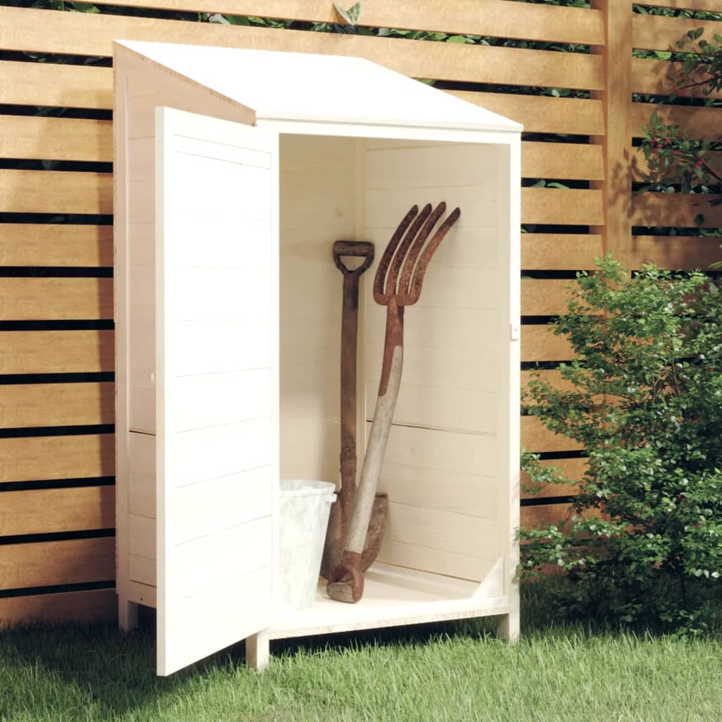 vidaXL Capanno da Giardino Bianco 55x52x112 cm Legno Massello di Abete