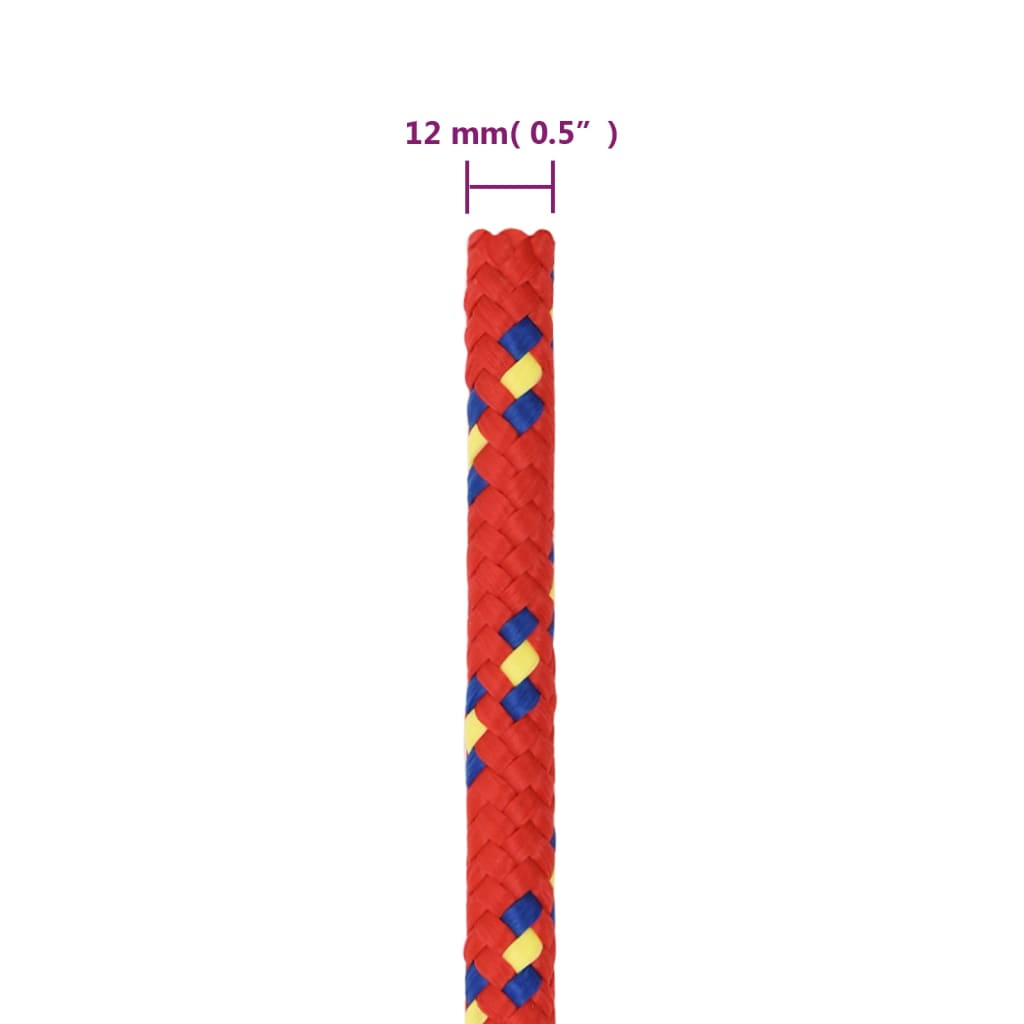 vidaXL Corda per barca Rossa 12 mm 25 m in Polipropilene