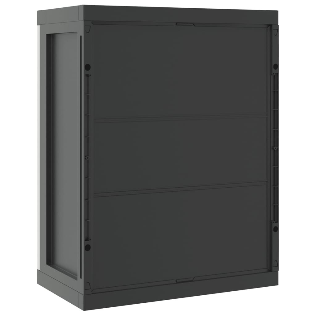 vidaXL Armadio da Esterno Grigio e Nero 65x37x85 cm in PP