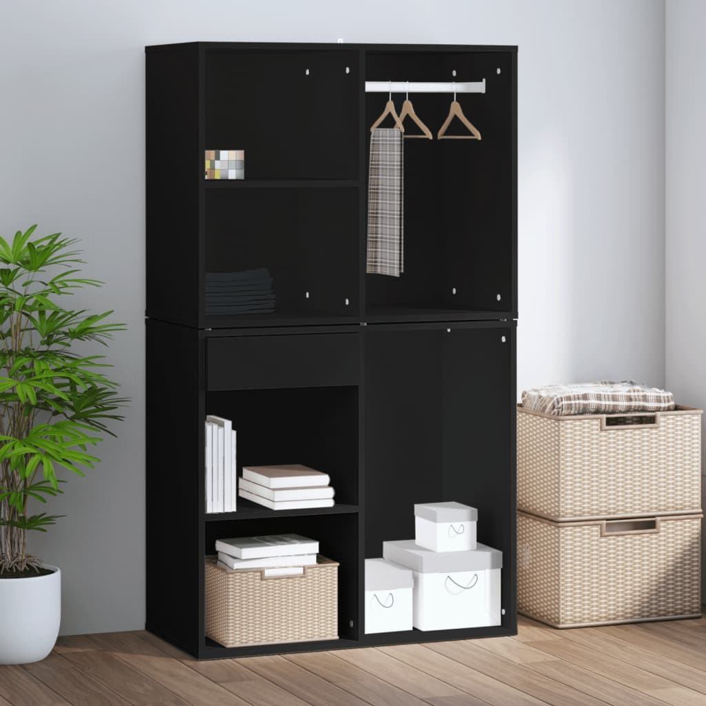 vidaXL Armadietto per Cosmetici Nero 80x40x65 cm in Legno Multistrato