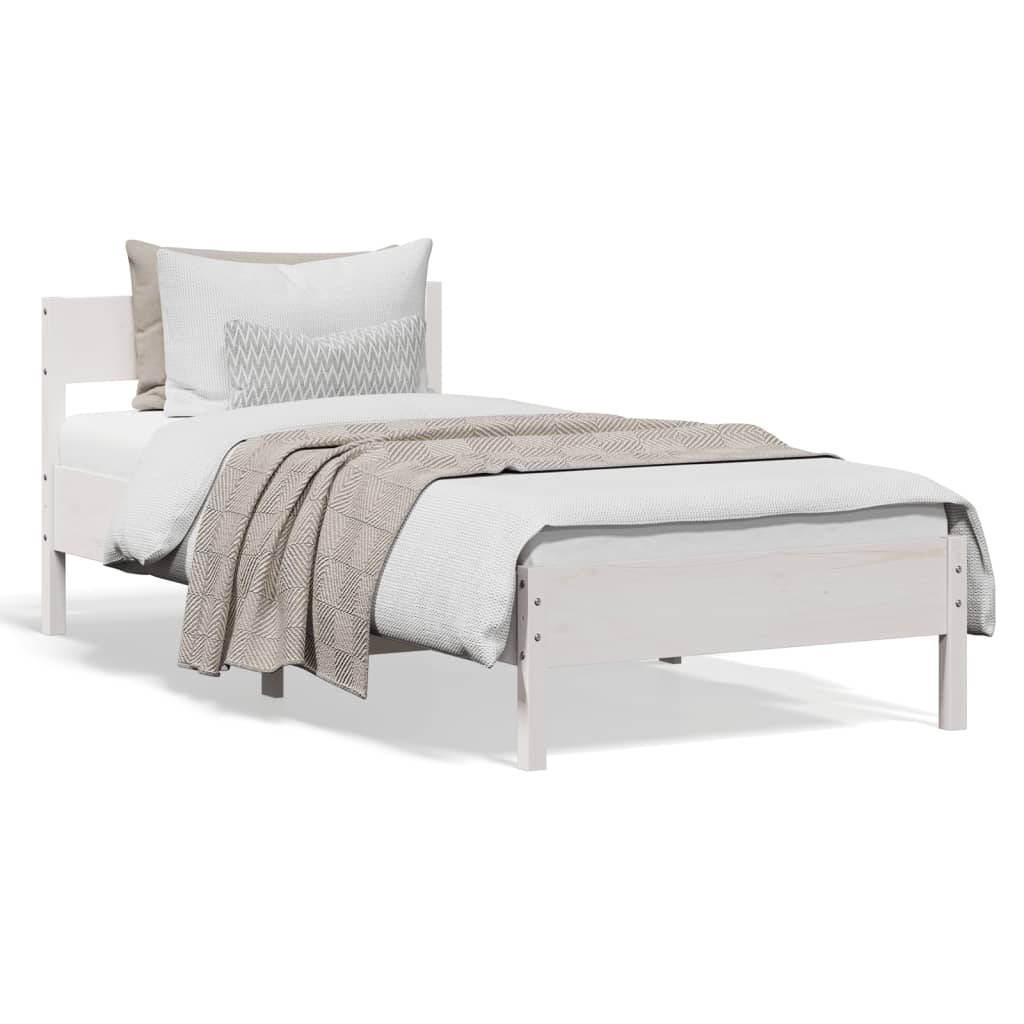 vidaXL Letto senza Materasso Bianco 90x200 cm Legno Massello di Pino