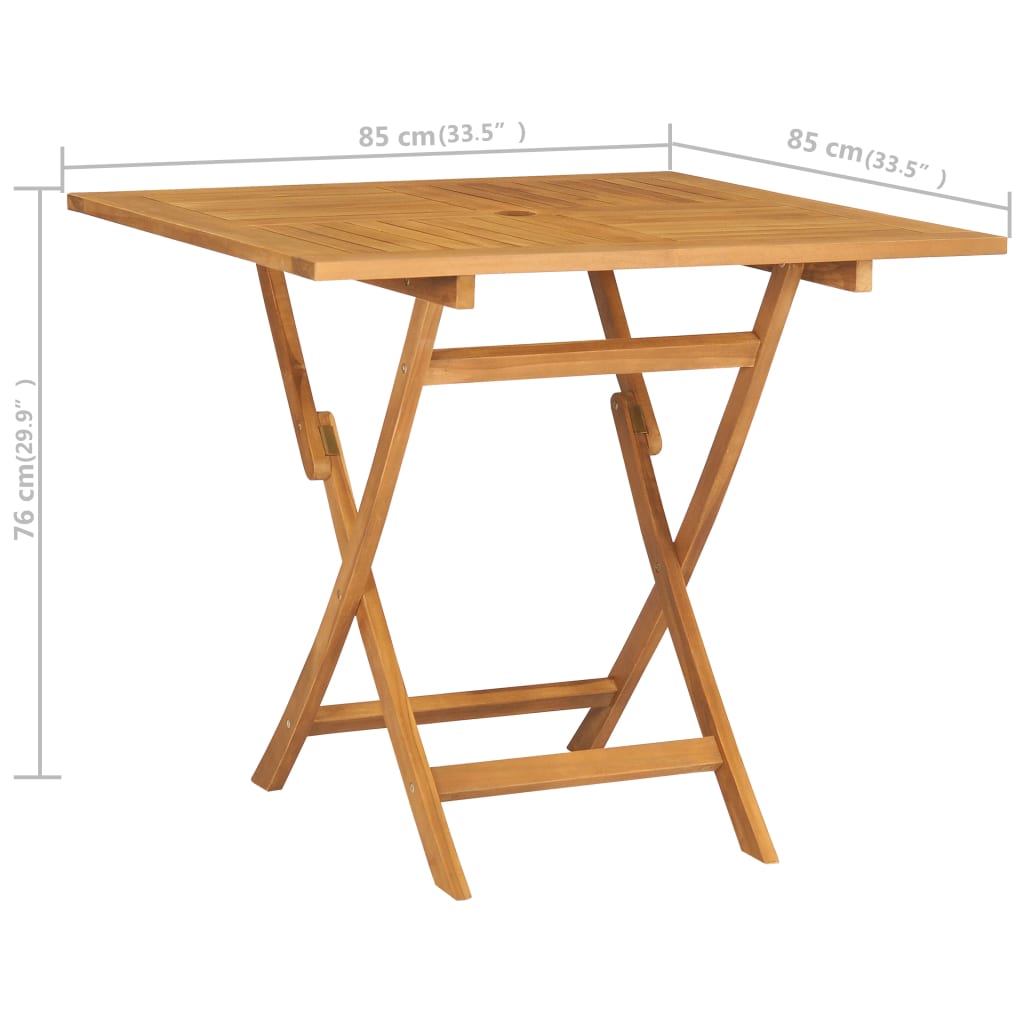 vidaXL Set da Pranzo da Giardino 5 pz in Legno Massello di Teak