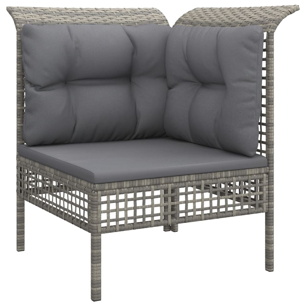 vidaXL Set Divani da Giardino 9 pz con Cuscini in Polyrattan Grigio