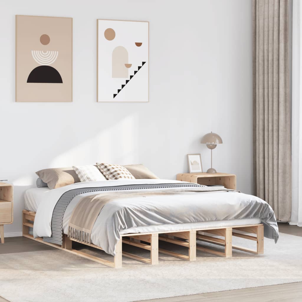 vidaXL Letto senza Materasso 140x190 cm in Legno Massello di Pino