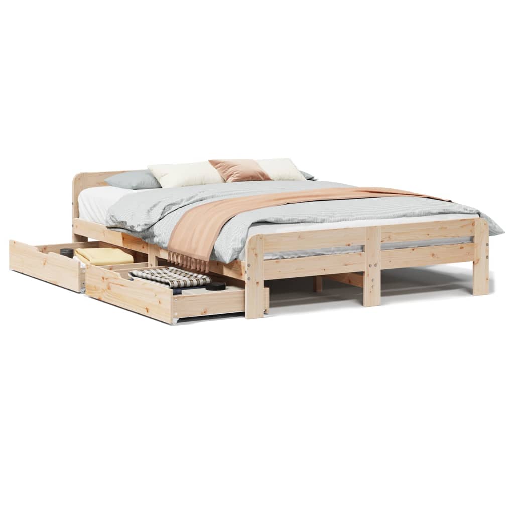 vidaXL Letto senza Materasso 140x190 cm in Legno Massello di Pino