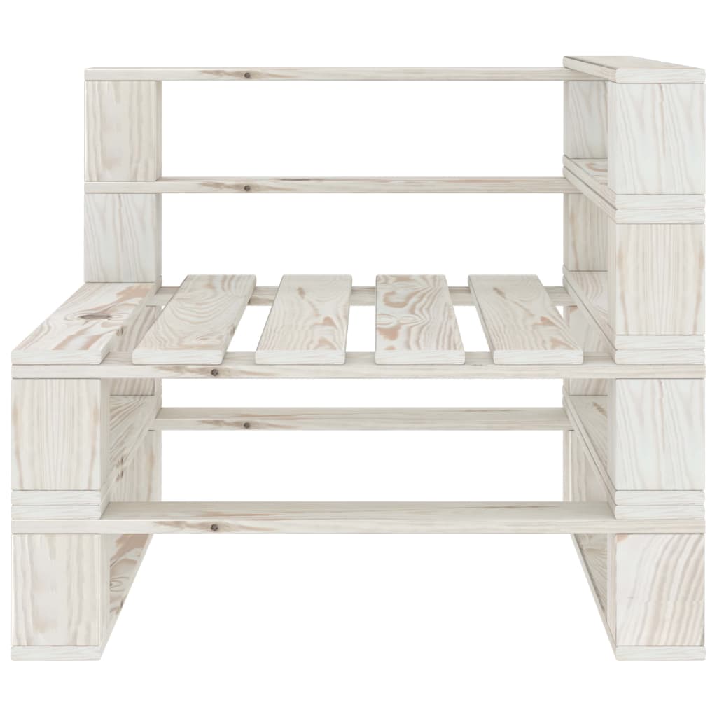 vidaXL Set Salotto da Giardino 6 pz Pallet in Legno Bianco