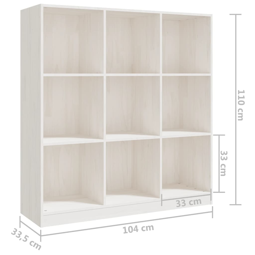 vidaXL Libreria/Divisorio Bianco 104x33,5x110 cm in Massello di Pino