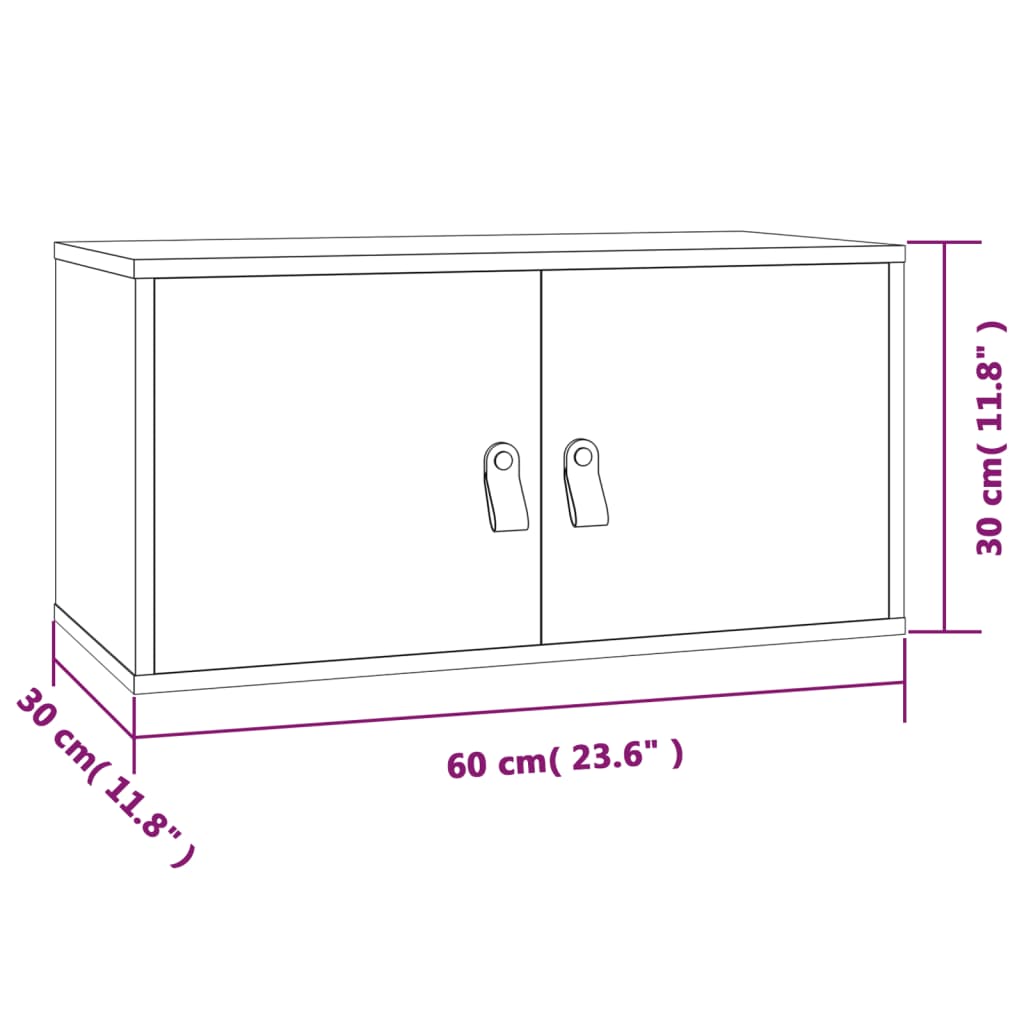 vidaXL Pensile 60x30x30 cm in Legno Massello di Pino