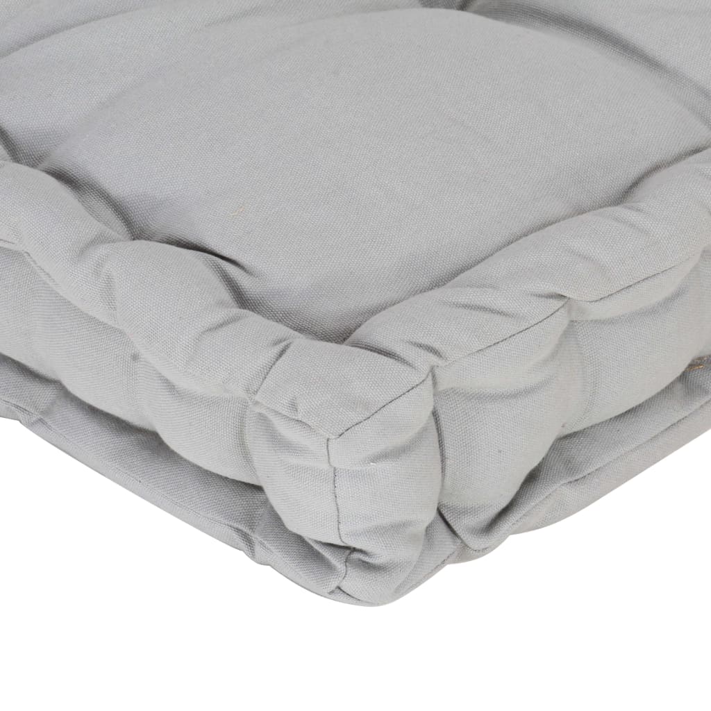 vidaXL Cuscino per Pallet e Pavimento in Cotone 120x80x10 cm Grigio