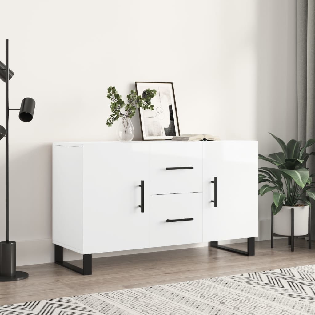 vidaXL Credenza Bianco Lucido 100x36x60 cm in Legno Multistrato