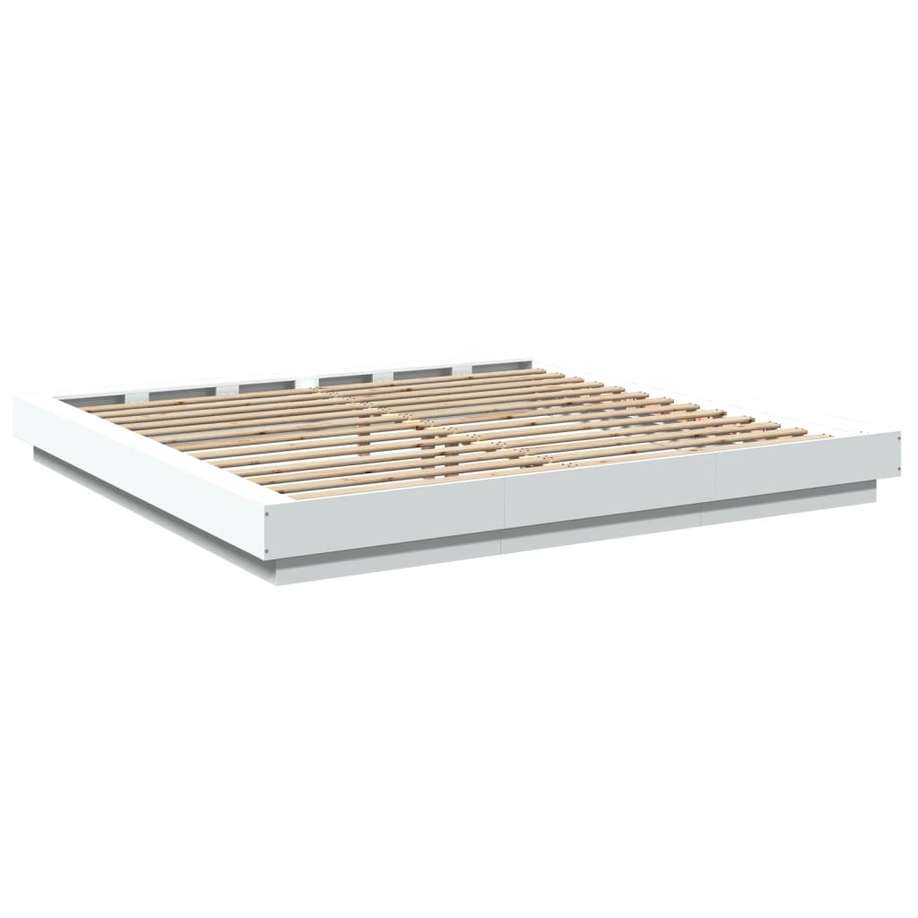 vidaXL Giroletto con Luci LED Bianco 200x200 cm in Legno Multistrato