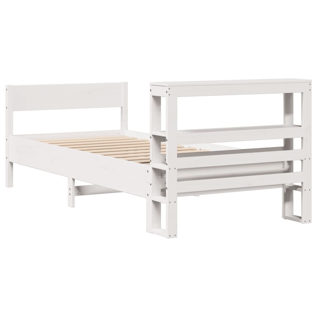 vidaXL Letto senza Materasso Bianco 90x200 cm Legno Massello di Pino