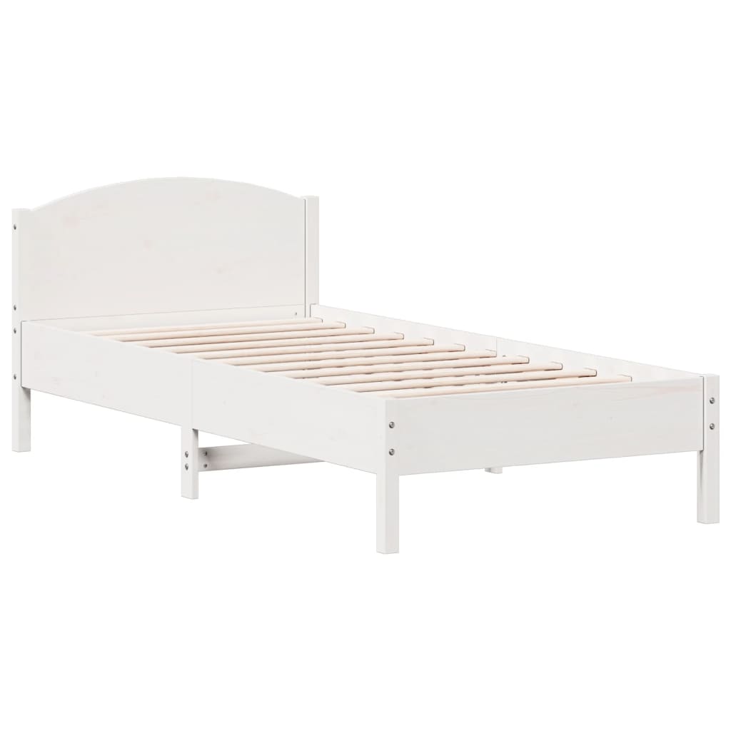 vidaXL Letto senza Materasso Bianco 90x200 cm Legno Massello di Pino