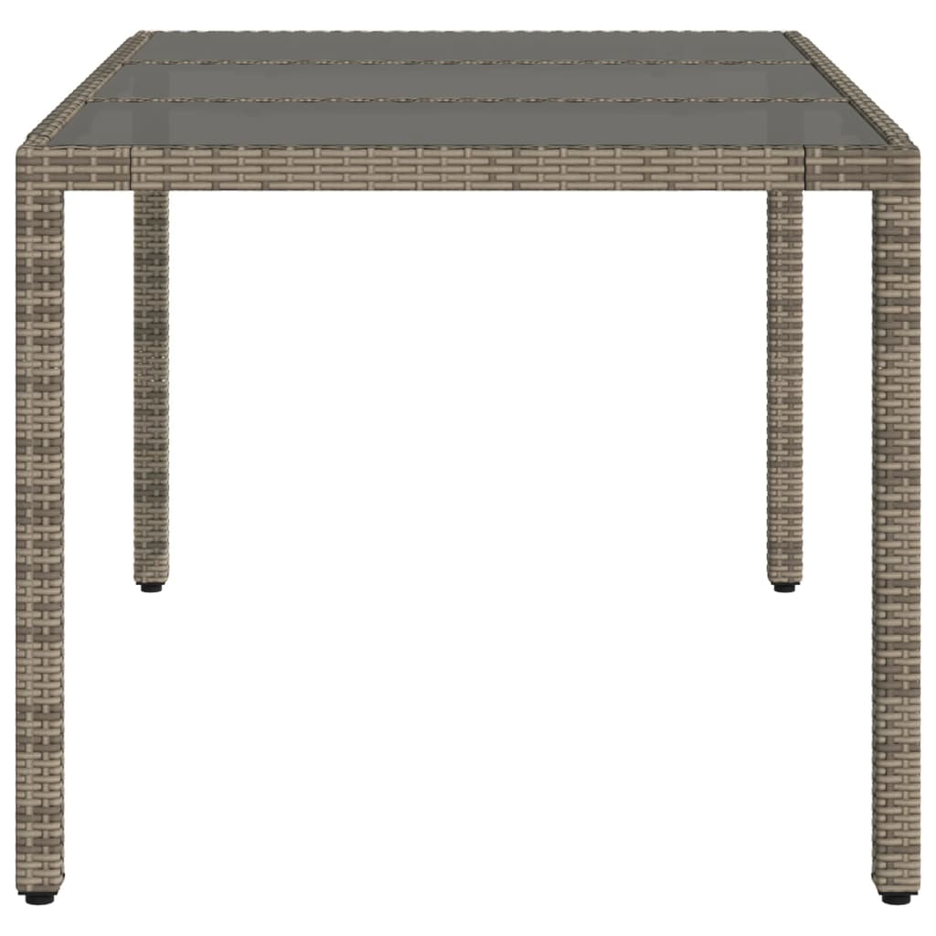 vidaXL Tavolo da Giardino Piano in Vetro Grigio 150x90x75cm Polyrattan