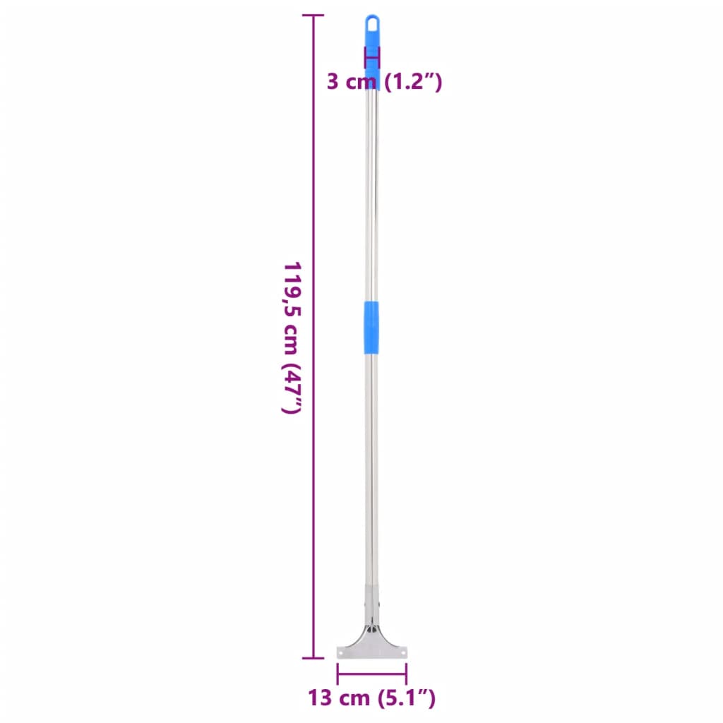 vidaXL Manici per Tergipavimento 119,5cm in Acciaio e Plastica