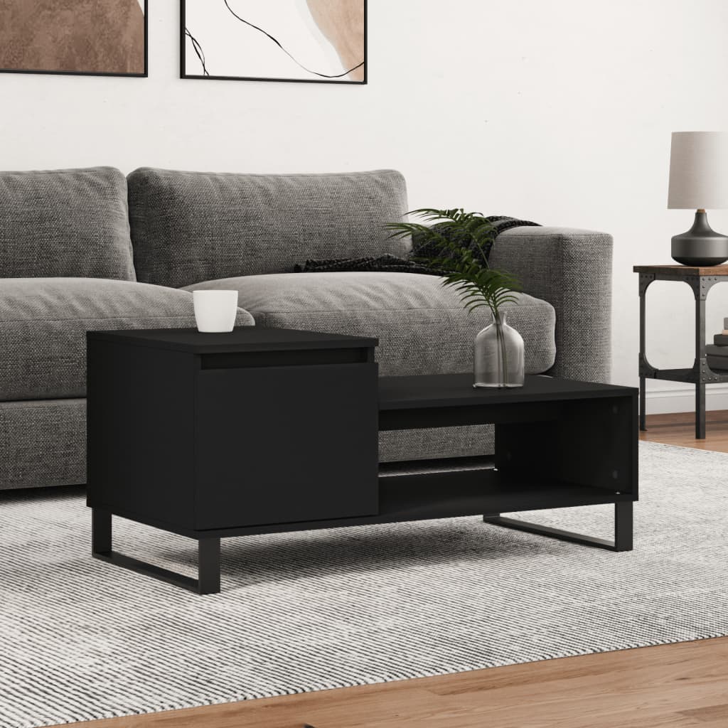 vidaXL Tavolino da Salotto Nero 100x50x45 cm in Legno Multistrato