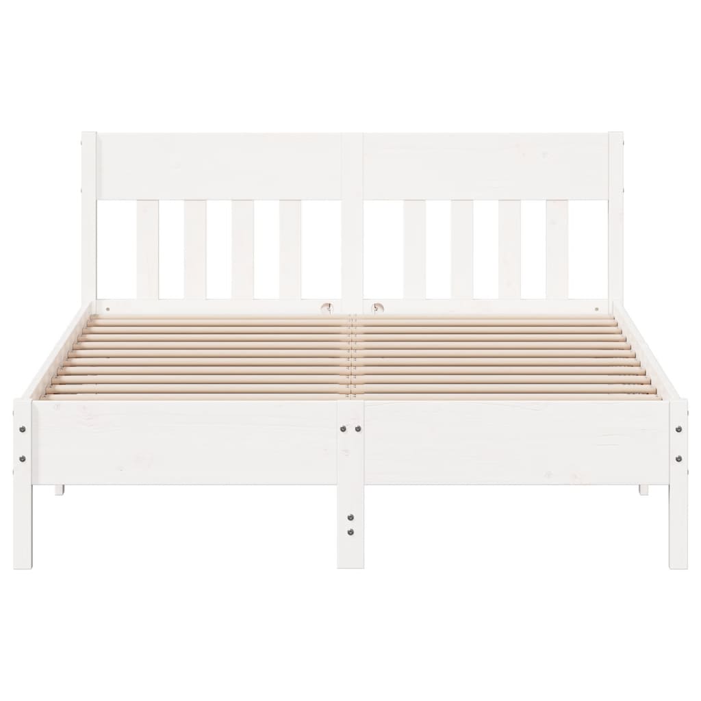 vidaXL Letto senza Materasso Bianco 150x200 cm Legno Massello di Pino