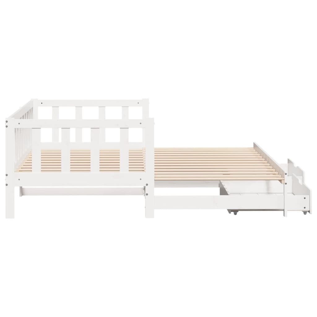 vidaXL Dormeuse Letto Estraibile e Cassetti Bianca 80x200cm Legno Pino