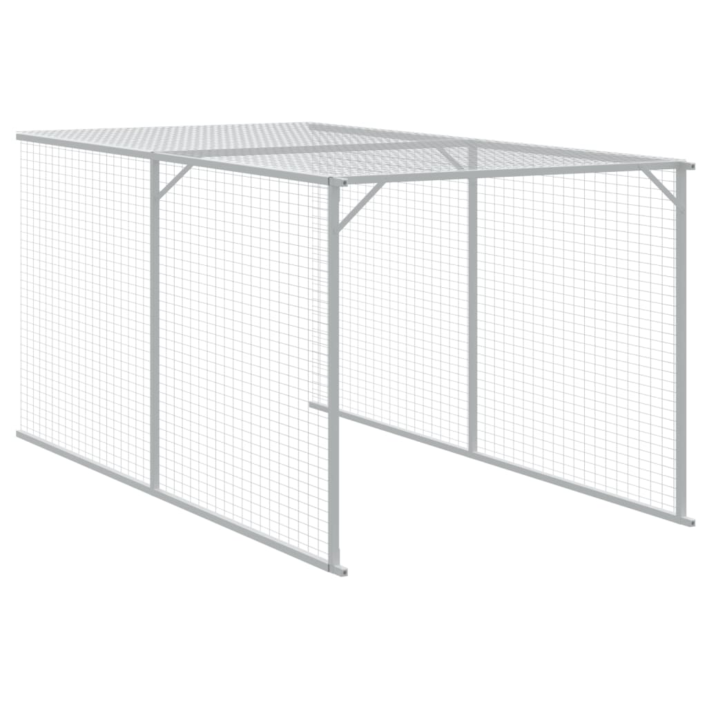 vidaXL Pollaio Area Corsa Grigio Chiaro 110x405x110 cm Acciaio Zincato