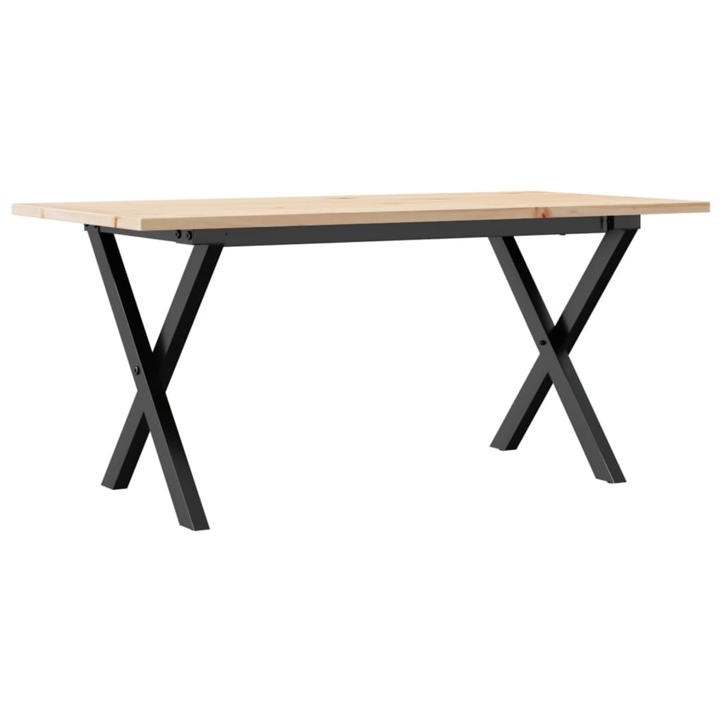 vidaXL Tavolino Salotto Telaio a X 100x50x45 cm Legno Pino e Acciaio