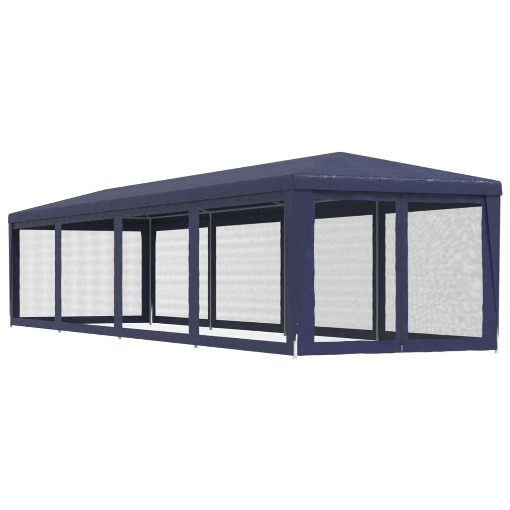 vidaXL Tenda per Feste con 10 Pareti Laterali in Rete Blu 3x12 m HDPE