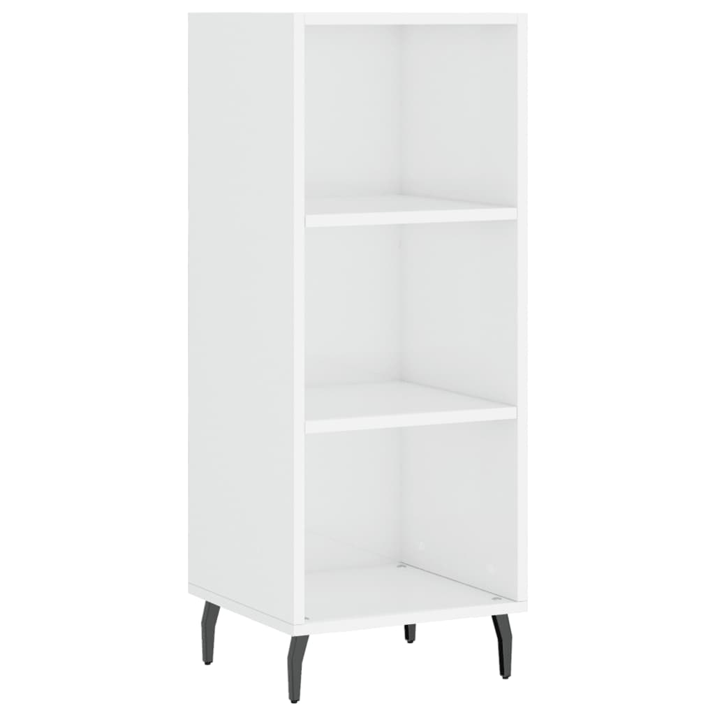 vidaXL Credenza 34,5x34x180 cm in Legno Multistrato Bianco Lucido