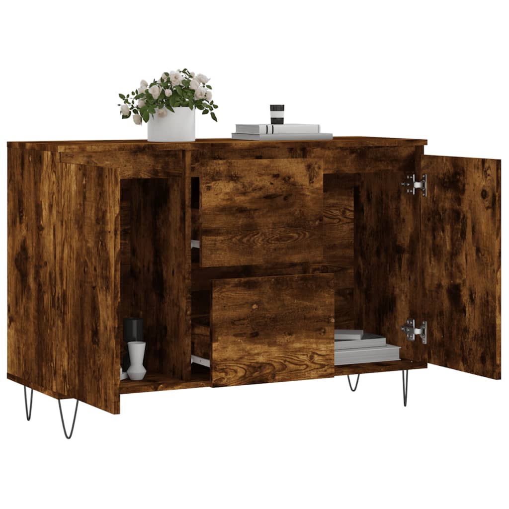 vidaXL Credenza Rovere Fumo 104x35x70 cm in Legno Multistrato