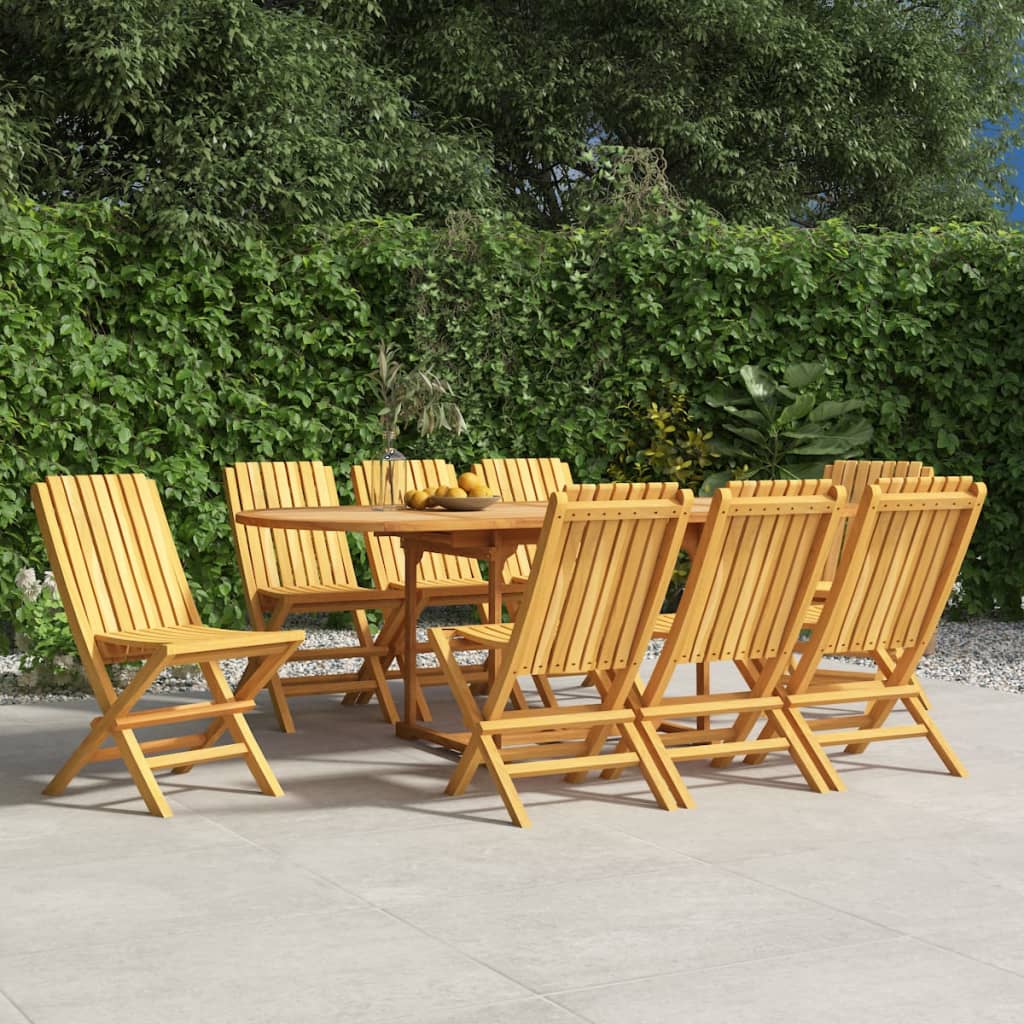 vidaXL Sedie da Giardino Pieghevoli 8pz 47x47x89cm Legno Massello Teak