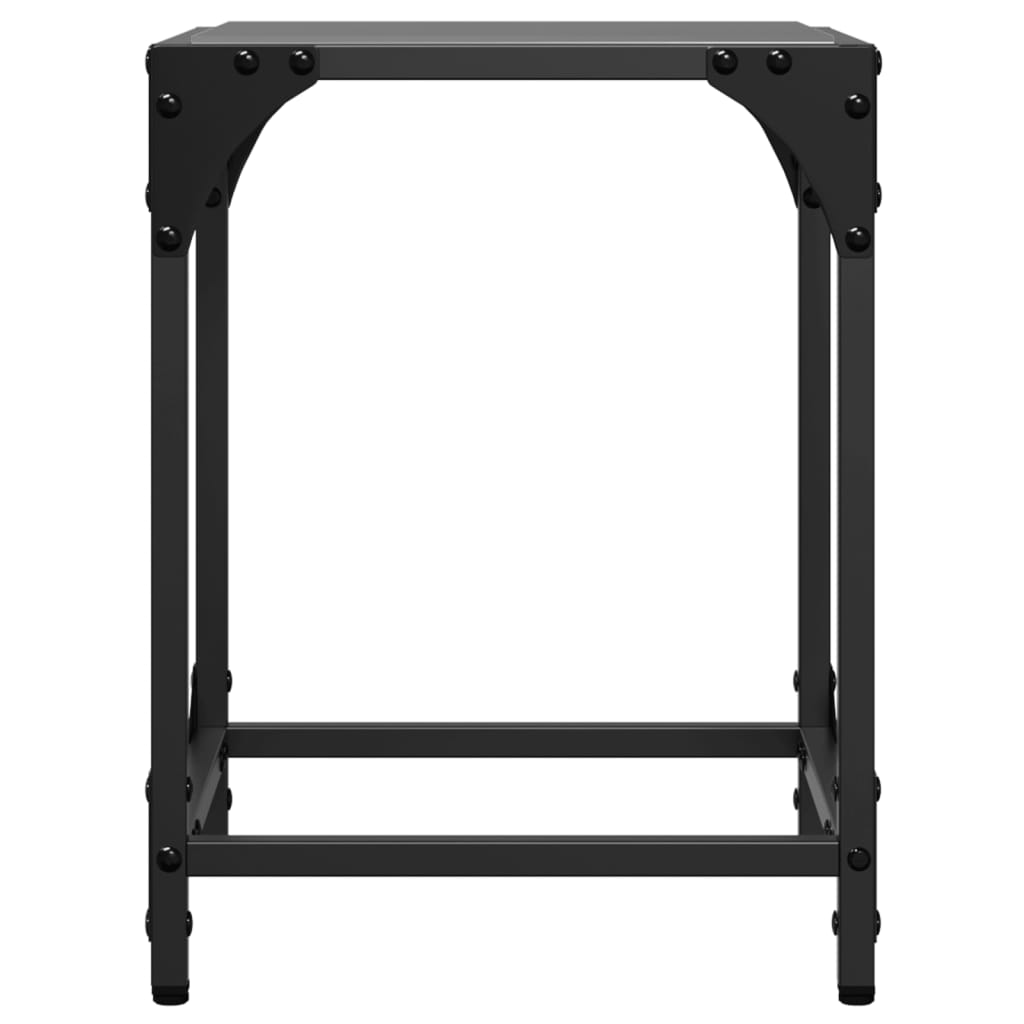 vidaXL Tavolino con Piano in Vetro Nero 30x30x40cm Acciaio