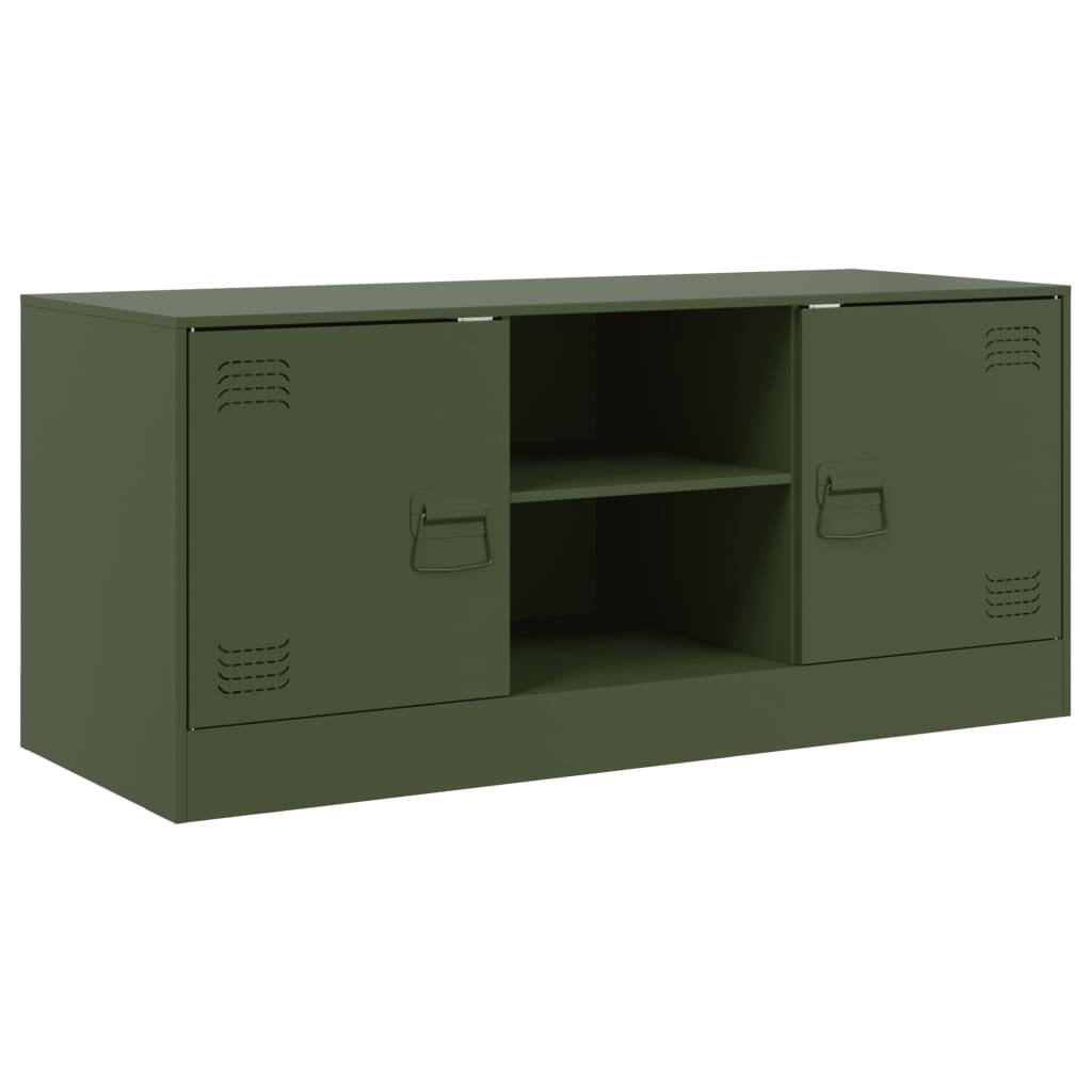 vidaXL Mobile TV Verde Oliva 99x39x44 cm in Acciaio