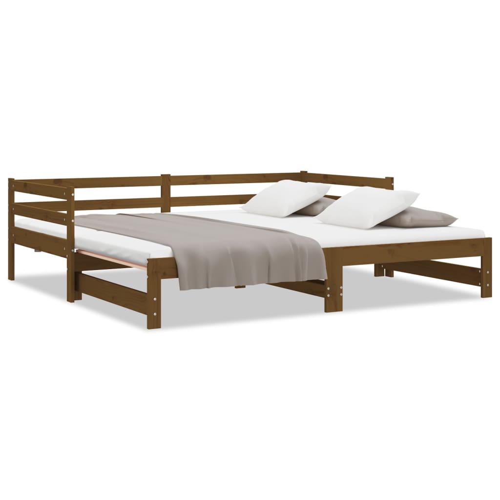 vidaXL Dormeuse Estraibile senza Materasso Marrone Ambra 2x(90x200) cm