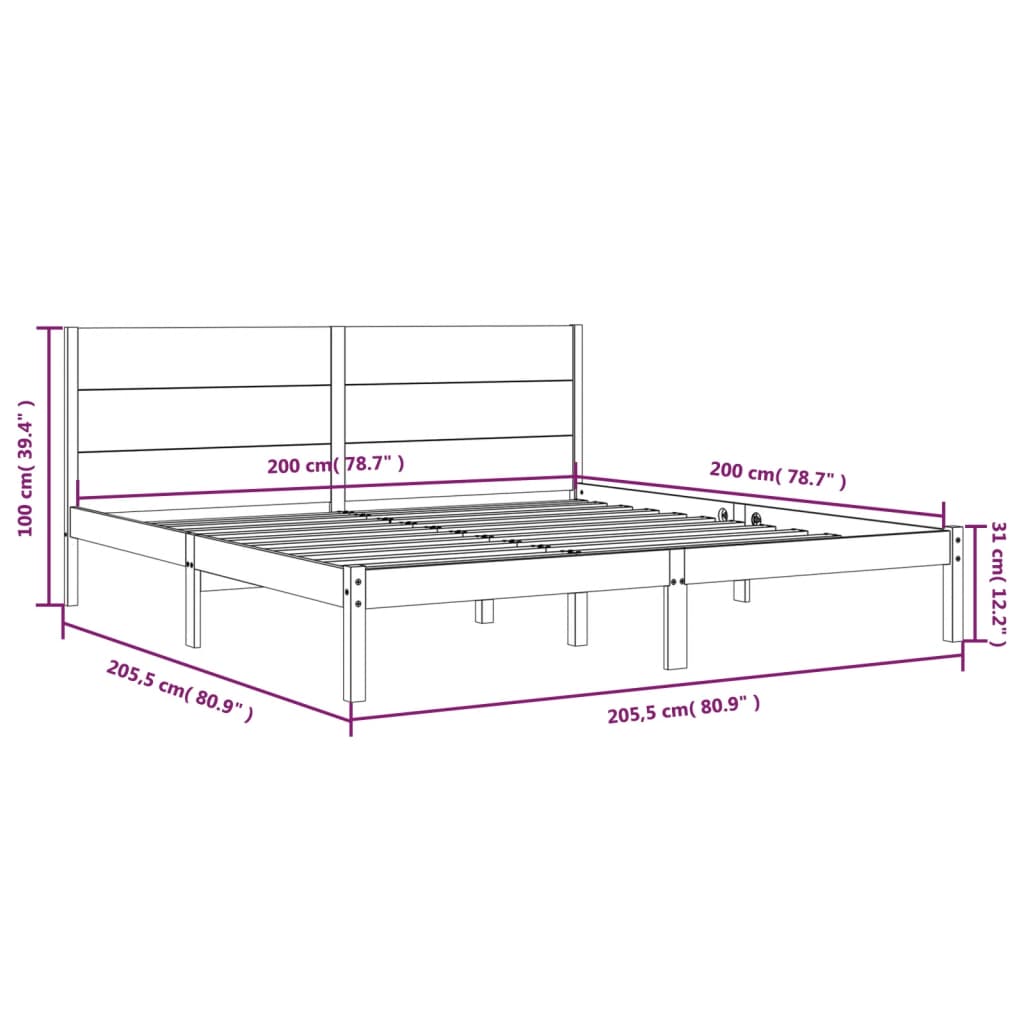 vidaXL Giroletto ambra in Legno Massello di Pino 200x200 cm