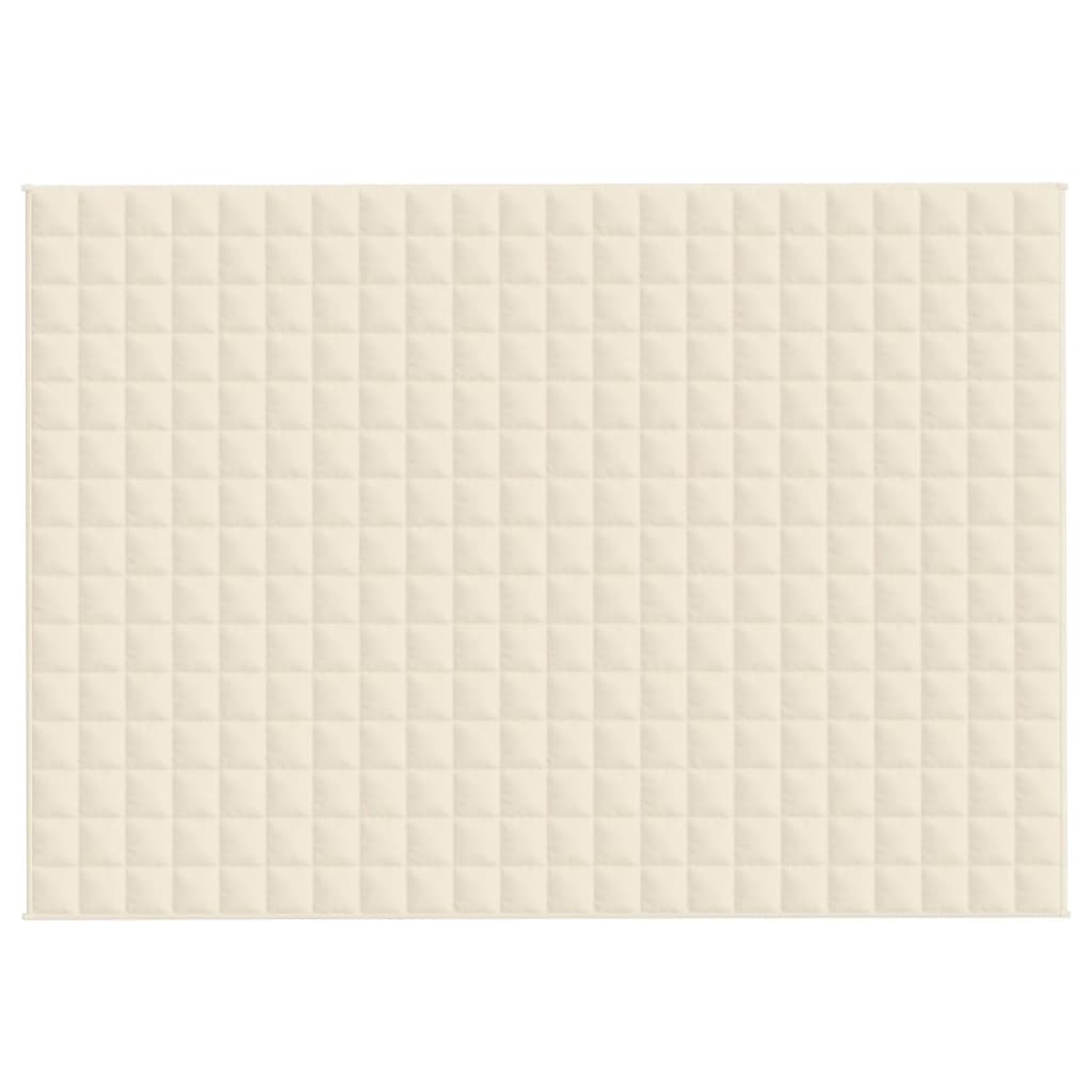 vidaXL Coperta Ponderata Crema Chiaro 155x220 cm 7 kg Tessuto