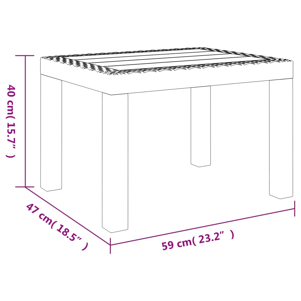 vidaXL Tavolo da Giardino Bianco 59x47x40 cm in PP