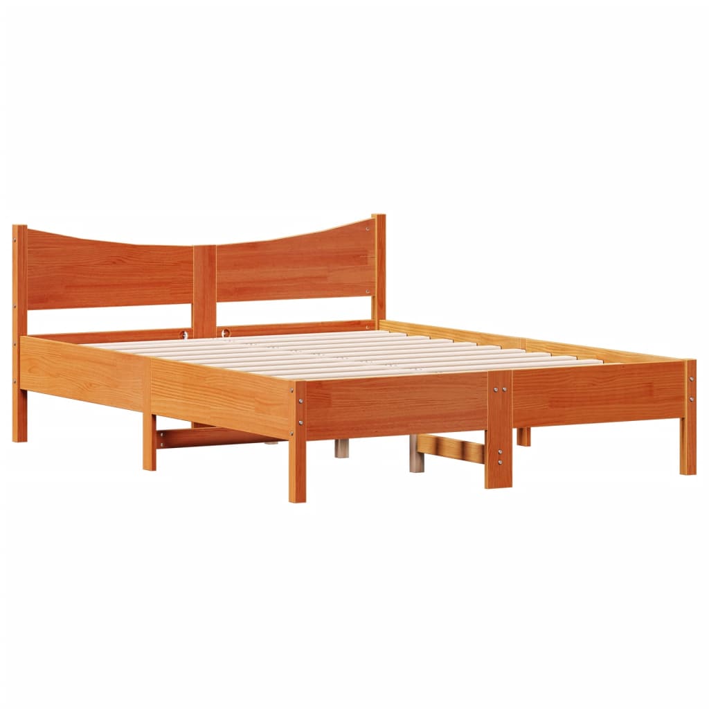 vidaXL Letto senza Materasso Marrone Cera 120x190 cm in Legno di Pino