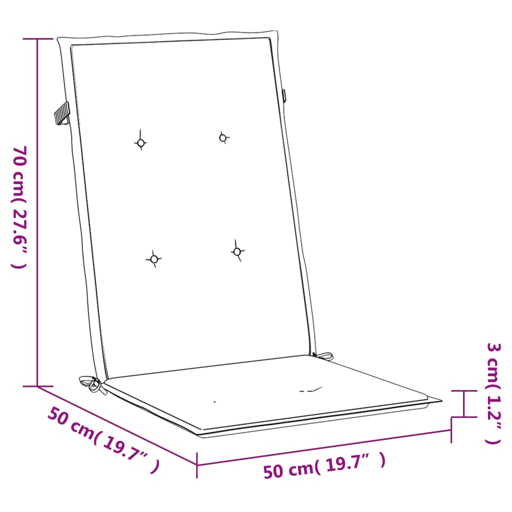 vidaXL Cuscini per Sedia Schienale Alto 6 pz Motivo Foglie in Tessuto