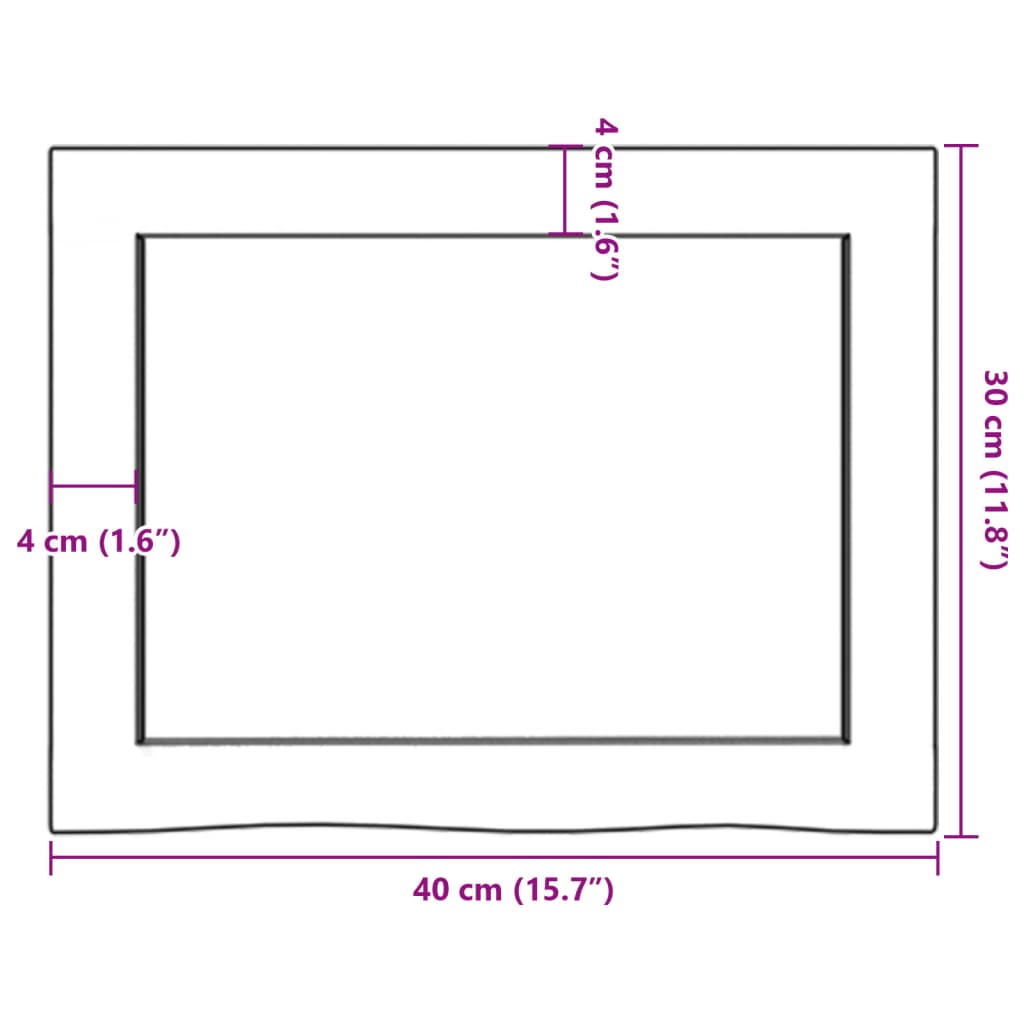 vidaXL Piano Bagno Marrone 40x30x(2-6) cm Legno Massello Trattato