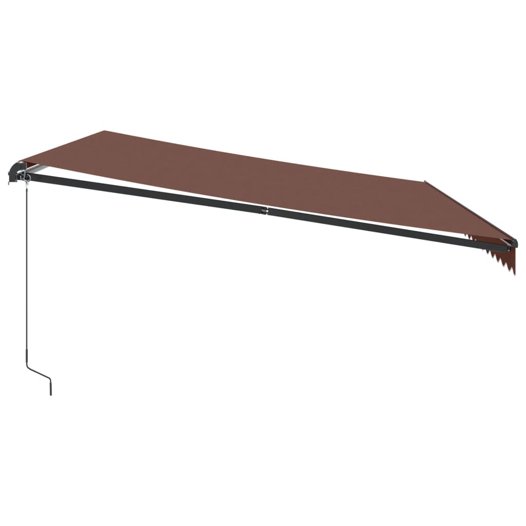 vidaXL Tenda da Sole Retrattile Manuale con LED Marrone 500x350 cm