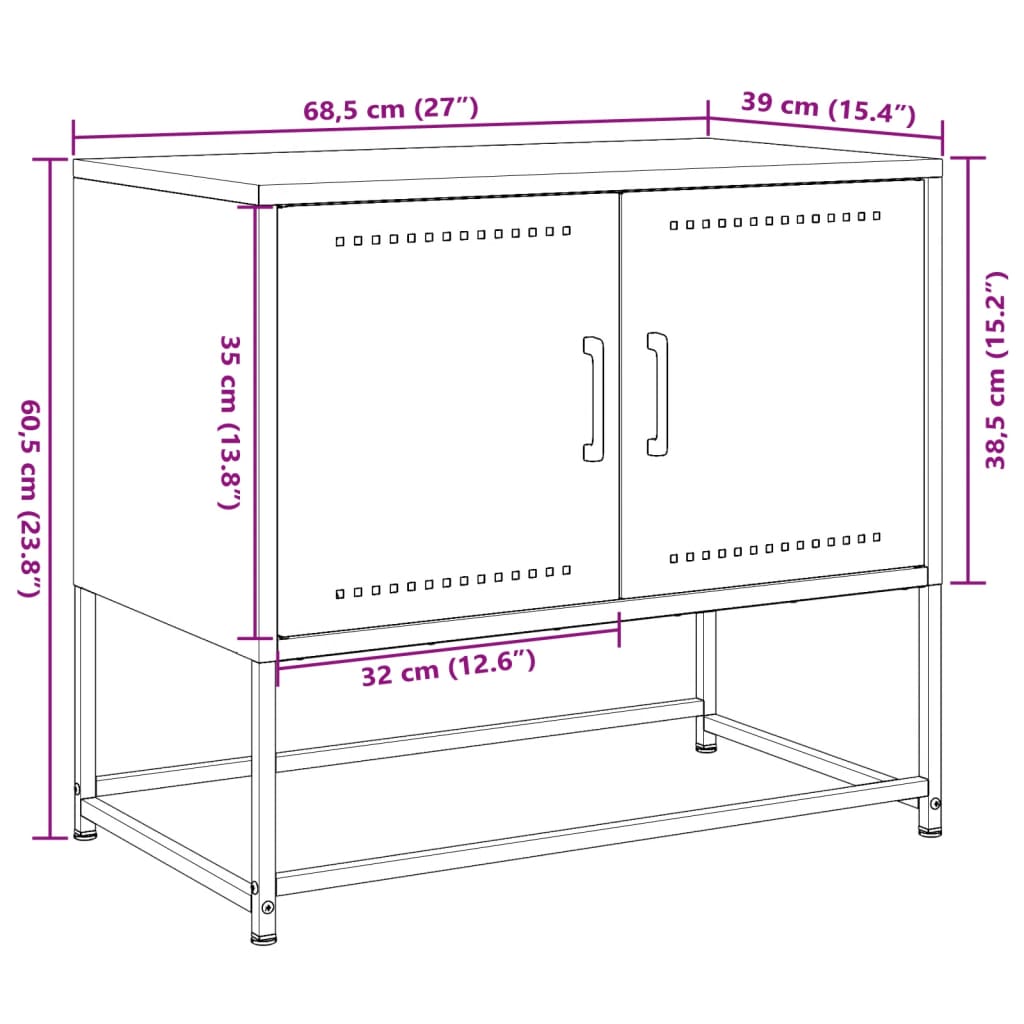 vidaXL Mobile TV Antracite 68,5x39x60,5 cm in Acciaio